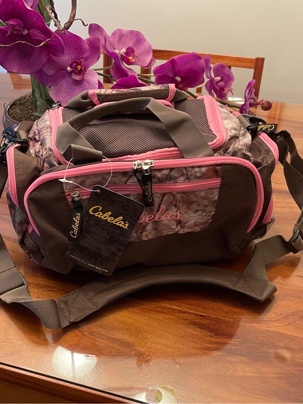 Cabela's Women's Pink & Brown Camo Duffle Bag
